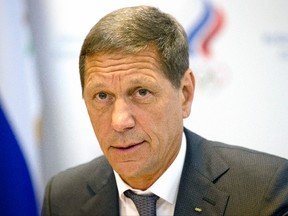 President of Russia's Olympic Committee Alexander Zhukov opens the meeting of Russia's Olympic Committee in Moscow, Wednesday, July 20, 2016. (AP Photo/Alexander Zemlianichenko)