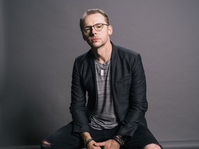 In this Thursday, July 14, 2016 photo, Simon Pegg poses for a portrait while promoting "Star Trek Beyond" at The Four Seasons in Los Angeles. The new movie releases in the U.S. July 22, 2016.  (Photo by Casey Curry/Invision/AP)