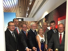 Mayor Brian Bigger was in London for the opening of New Eyes on the Universe, which explores the SNOLAB and neutrinos. (supplied photo)