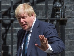 British Foreign Secretary Boris Johnson leaves 10 Downing Street in London, after attending Prime Minister Theresa May's first Cabinet meeting July 19, 2016. (AFP PHOTO / DANIEL LEAL-OLIVASDANIEL LEAL-OLIVAS/AFP/Getty Images)