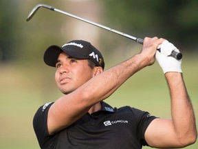 Jason Day of Australia watches an iron shot during the Pro-Am at the Canadian Open golf tournament at Glen Abbey in Oakville, Ont., on July 20, 2016. (THE CANADIAN PRESS/Frank Gunn)