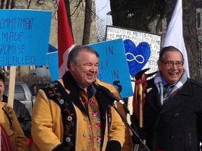 Manitoba Metis Federation head David Chartrand is pleased with a new federal report on Metis land rights. (TWITTER PHOTO)