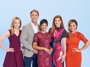 CTV will usher in a new era of morning TV on the network with the launch of "Your Morning" on Aug. 22. The "Your Morning" team (from left to right): Kelsey McEwen (weather anchor), Ben Mulroney and Anne-Marie Mediwake (hosts), along with Lindsey Deluce (news anchor) and Melissa Grelo (late morning anchor). THE CANADIAN PRESS/HO-ctv