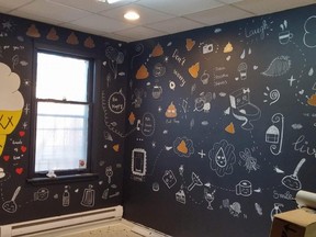 Graphical characters decorate the inside of a new poop cafe opening in Toronto. Handout/Postmedia Network