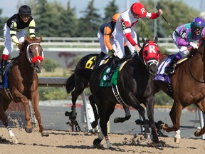 Jockey Julien Leparoux guides Sir Dudley Digges to capture the 157th running of the $1-million Queen’s Plate Stakes at Woodbine Racetrack. Sir Dudley Digges will be one of the favourites running in the Prince of Wales Stakes.