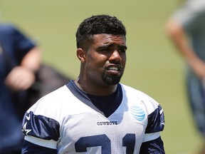 The NFL says it is reviewing domestic violence allegations against Cowboys rookie running back Ezekiel Elliott. (Tony Gutierrez/AP Photo/Files)