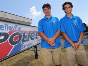 Ayden McLean, 14, and Gabe Rozeboom, 16, have been hired by the Belleville Police Service as this year's Youth In Policing Initiative (YIPI) students. They're shown here on Friday in Belleville.