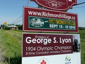 George S. Lyon is remembered on Richmond's street sign. (Julie Oliver, Postmedia Network)