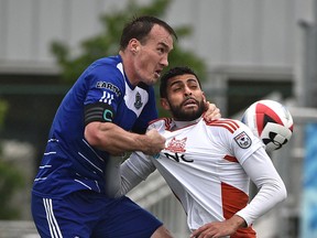 FC Edmonton will head to face the Indy Eleven on Saturday without captain Albert Watson, left, who returned to Ireland due to the sudden death of his father.