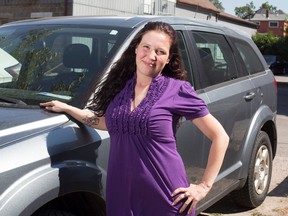 Aneta Prantera has multiple sclerosis and makes use of a handicap sticker for her vehicle. Recently an unnamed individual left an angry letter on her windshield for rightfully using her handicap pass at the Pen Centre. Photo taken on Friday, July 22, 2016. (Julie Jocsak/ St. Catharines Standard/ Postmedia Network)
