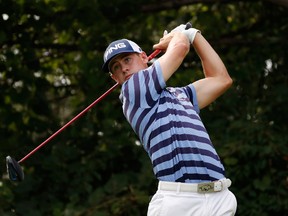 Taylor Moore, shown here teeing off at the Bell Canadian Open at Glen Abbey on Thursday, won the latest Mackenzie Tour event, the Staal Foundation Open in Thunder Bay, Ont., on July 17. (Gerry Images)