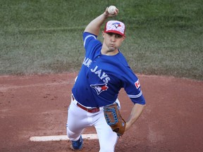 Blue Jays pitcher Aaron Sanchez. (TOM SZCZERBOWSKI/Getty Images)