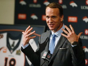 In this March 7, 2016, file photo, Denver Broncos quarterback Peyton Manning speaks during his retirement announcement at the teams headquarters in Englewood, Colo. (AP Photo/David Zalubowski, File)
