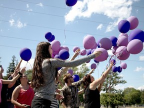 A balloon release was a tribute to the local teens who have committed suicide in recent months. (File photo)