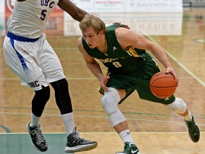 Jordan Baker, shown here in action two years ago, held 10 Golden Bears records when he ended his five-year CIS career in 2014. (Larry Wong)