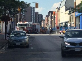 A major gas leak in downtown Belleville in front of the Royal Bank branch on Front St. occurred around 5:15 p.m. A vast portion of the downtown area has been cordoned off and traffic re-routed to Church St. for north and south driving.
Buildings in the downtown area were evacuated, including The Intelligencer at Century Village.