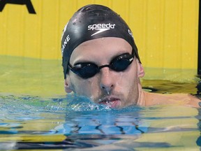 Ryan Cochrane was one of Canada's Olympic swimmers practising at the Pan Am pool in Scarborough before heading to Rio on July 25, 2016. (Michael Peake/Toronto Sun/Postmedia Network)