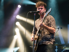 Arkells frontman Max Kerman, seen in this 2015 file photo, looks forward to playing two Neil Young songs while the legendary Canadian musician is in attendance during the Canadian Songwriters Hall Of Fame bilingual induction ceremony at Massey Hall on Sept. 23, 2017. (Matthew Usherwood/Postmedia Network)