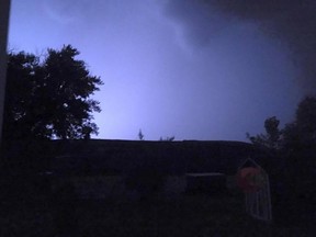 Rolling thunder and lightning lit up the sky last night in Pincher Creek, and it is expected to continue today. | Carlos Verde photo/Pincher Creek Echo