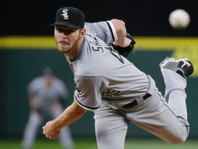 White Sox pitcher Chris Sale told MLB.com in a story published Monday that he doesn’t regret standing up for what he believed after complaining about the retro jerseys and said manager Robin Ventura should have stood up for his players. (Ted S. Warren/AP Photo/Files)