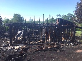 Facebook photo
Little remains of a house in Sheguiandah after a fire on Friday evening.