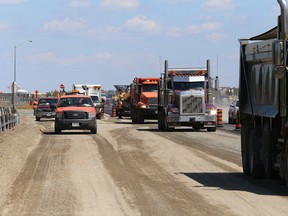 Road construction continues on Municipal Road 55 near Lively, Ont. on Tuesday July 26, 2016. John Lappa/Sudbury Star/Postmedia Network