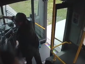 Screen grab from TTC bus surveillance video released by York Regional Police