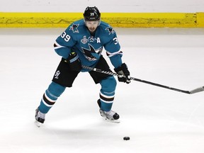 Logan Couture of the San Jose Sharks (Getty Images)