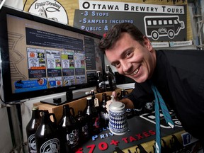 Brad Campeau runs a beer delivery and tour service called Brew Donkey.(Wayne Cuddington, Postmedia News)