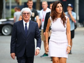 F1 supremo Bernie Ecclestone with his wife Fabiana Flosi.  (Mark Thompson/Getty Images)