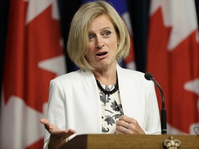 Alberta Premier Rachel Notley speaks during a press conference in Edmonton on July 19, 2016. (Ian Kucerak/Postmedia)