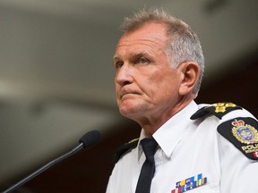 Edmonton Police Service (EPS) Chief of Police Rod Knecht responds to the Edmonton Police Association's assertion that there is a "culture of fear" among EPS officers, during a press conference at EPS headquarters in Edmonton on Tuesday July 26, 2016.