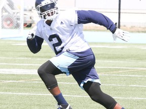 Linebacker Keon Raymond (pictured) went to the same NCAA college as Argonauts quarterback Logan Kilgore. (Veronica Henri/Toronto Sun)