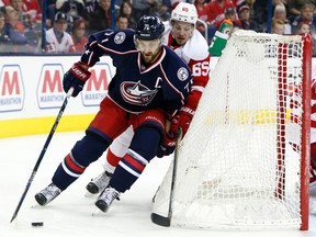 Columbus Blue Jackets' Nick Foligno (71) plays against the Dterroit Red Wings last season. Foligno and other local pros will take on a team of doctors to support the NEO Kids Foundation next Wednesday. Jay LaPrete/Associated Press