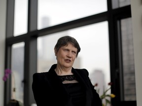 Helen Clark, former Prime Minister of New Zealand and current Administrator of the United Nations Development Program, speaks during an interview in New York April 4, 2016. REUTERS/Brendan McDermid