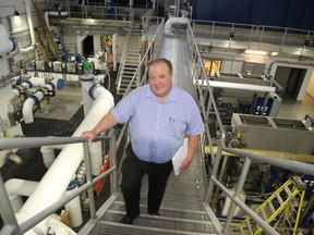 Intelligencer file photo
Mohawk Chief R. Donald Maracle, pictured here in the recently completed water treatment plant, is lobbying for a water tower to be built on the territory.