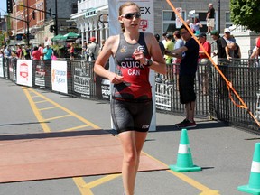 Angela Quick, last year’s winner of the K-Town Triathlon women’s long course, will try to defend her title on Sunday. (Steph Crosier/The Whig-Standard)