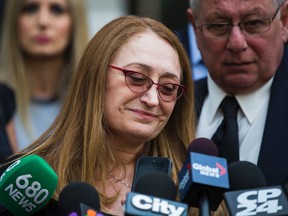 Sahar Bahadi, mother of Sammy Yatim, outside of Toronto Superior Court of Justice Courthouse at 361 University Avenue after the sentencing of Const. James Forcillo in Toronto, Ont. on Thursday July 28, 2016. Forcillo was sentenced to six years in prison for the shooting death of her son.  Ernest Doroszuk/Toronto Sun/Postmedia Network