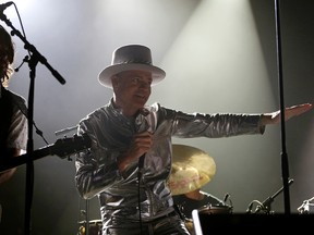 Gord Downie, from the Canadian rock band The Tragically Hip, performs in concert at Rexall Place in Edmonton on Thursday July 28, 2016.