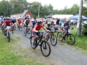 Riders hit Naughton Trails for the Sudbury Fitness Challenge Mountain Bike Tour last Sunday. Photo supplied