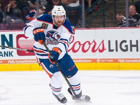 Oilers prospect David Musil, seen here playing with the Bakersfield Condors of the AHL, signed a one-year contract on Friday.