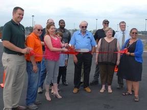 The ribbon was cut Friday afternoon to officially open the Community Recycling Centre at 330 South Edgeware Road.