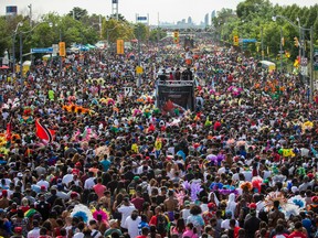 Toronto Caribbean Carnival parade along Lake Shore Blvd W. in Toronto on July 30, 2016. Ernest Doroszuk/Toronto Sun/Postmedia Network