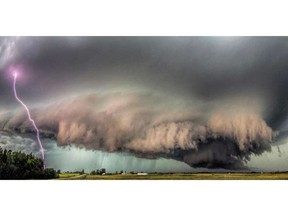 Photos of a severe storm that hit the Yorkton, Sask., area on July 31, 2016. (Tracy Kerestesh / Submitted Photo)