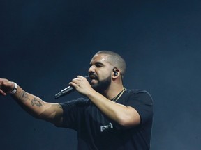 Drake is pictured Sunday at his OVOFest Summer Sixteen Tour at the Air Canada Centre. (JACK BOLAND/Toronto Sun)