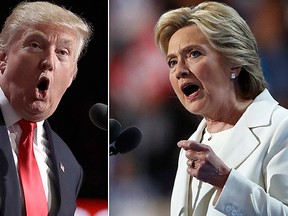 Republican presidential candidate Donald Trump, left, and Democratic presidential nominee Hillary Clinton are pictured in these file photos. (AP Photos)