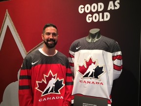 Canadian men’s sledge hockey captain Greg Westlake at unveiling of Hockey Canada's new team sweaters made from Ripstop Fabric Tuesday, Aug. 2, 2016 in Toronto. (Lance Hornby/Toronto Sun)