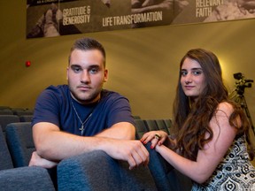 Nineb Yousef, 18, left, and Ninwe Yousef, 20, an Assyrian brother and sister who arrived in Canada in January after leaving their home in Tel Temir, Syria, have each been awarded four year scholarships to study at Western University. (CRAIG GLOVER, The London Free Press)