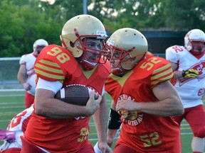 Jim Purves of the Sarnia Imperials returns a missed field goal 102 yards for a touchdown earlier this season against Steel City. The Imperials lost to the GTA All-Stars during the Sarnia team's most successful season in recent history. (file photo)