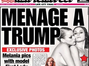 The New York Post featured nude photos of Melania Trump, which were originally taken for a French magazine in 1996.